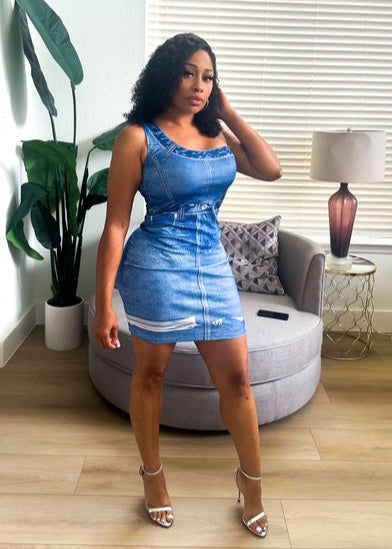 Denim Illusion Cami Dress
