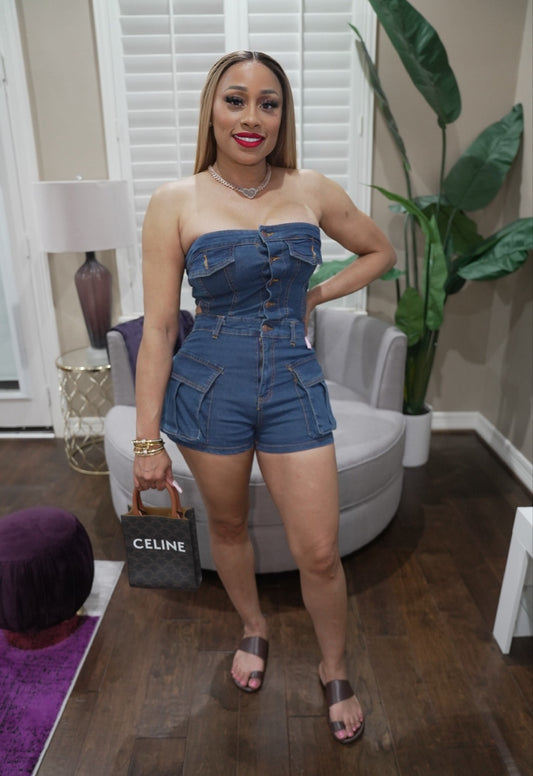 Denim Romper